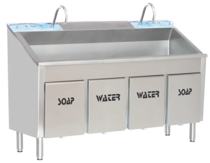 Lavabo aseptique double postes en inox