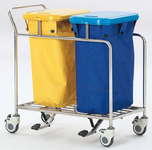 Chariots à linge sale à deux sacs jetables